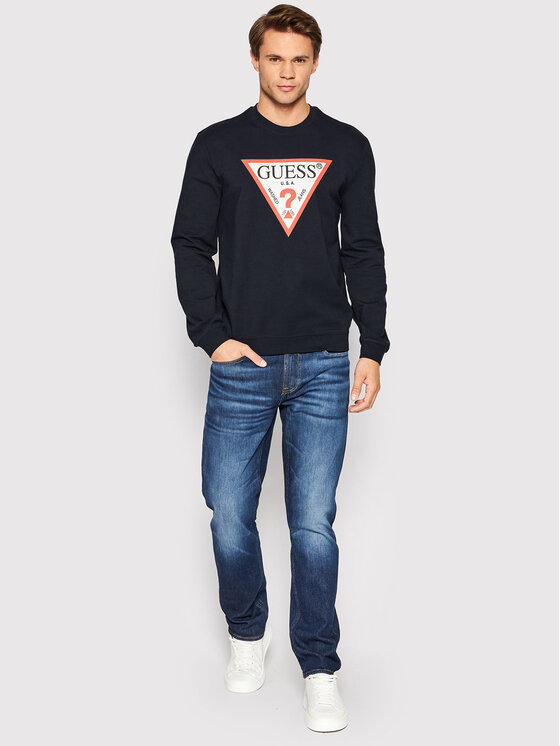 Guess Guess Pulóver M2YQ37 K6ZS1 Sötétkék Slim Fit