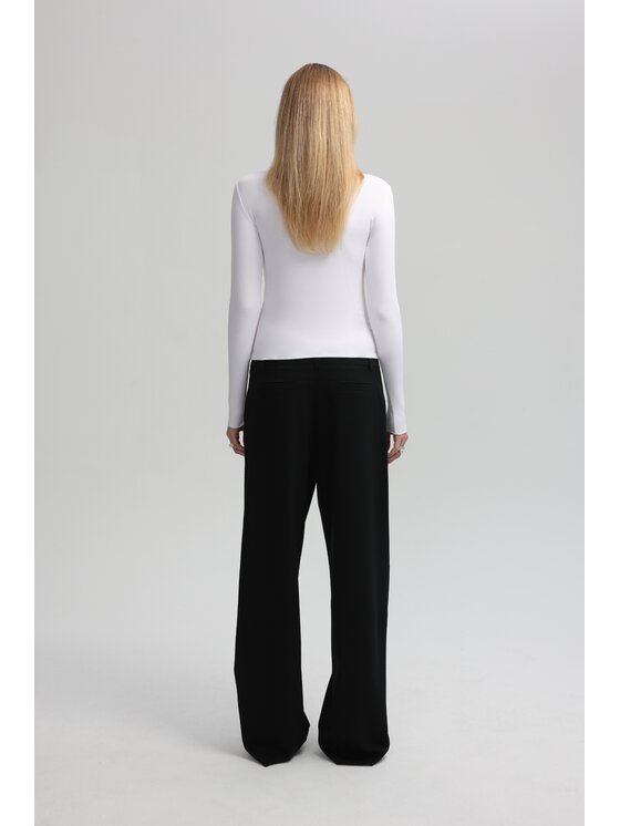 LAGOM LAGOM Longsleeve Dopasowany Biały Regular Fit
