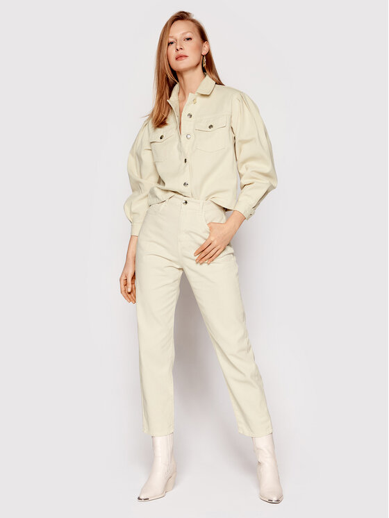 Sisley Sisley Дънково яке 2ZN5LO002 Бежов Regular Fit