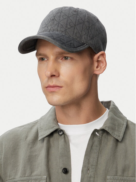 Calvin Klein Calvin Klein Kepurė su snapeliu Denim Emblem Burnout LV04D5048G Pilka