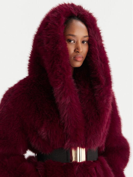 YES LONDON YES LONDON Krzno ECO/035 Bordo rdeča Regular Fit