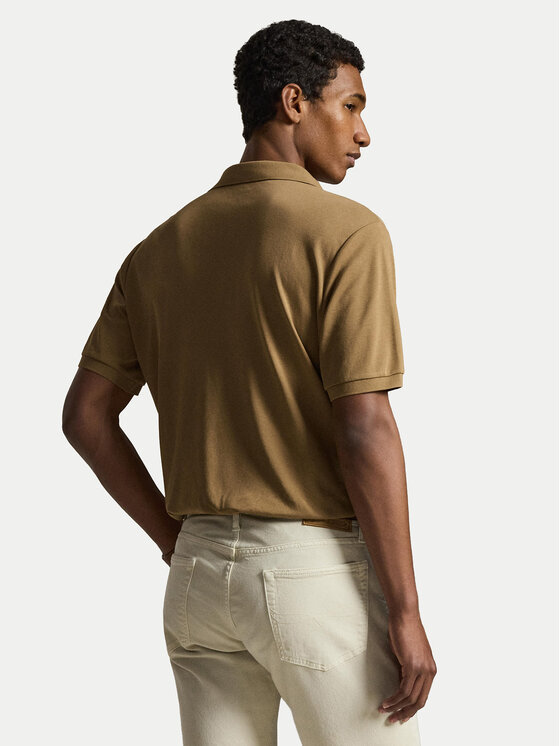Polo Ralph Lauren Polo Ralph Lauren Тениска с яка и копчета 710704319505 Светлокафяв Custom Slim Fit