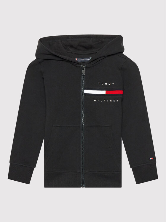 Tommy Hilfiger Bluza Rib Insert KB0KB06890 D Czarny Regular Fit