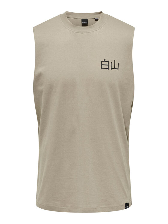 Only & Sons Only & Sons Tank top marškinėliai 22026088 Smėlio Relaxed Fit