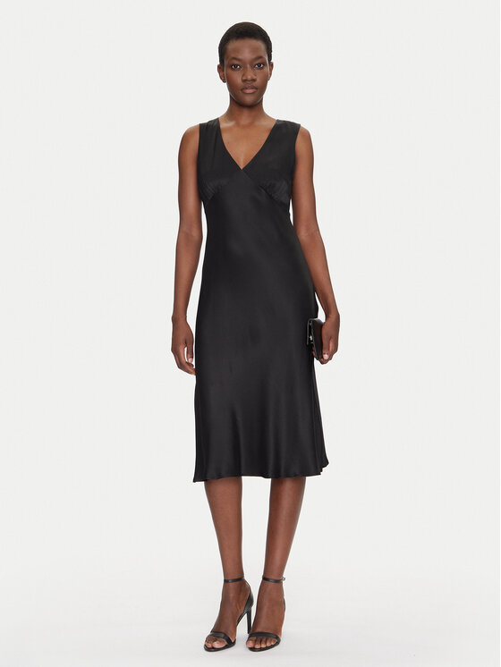 Fracomina Fracomina Koktel haljina FS25SD2004W73201 Crna Slim Fit