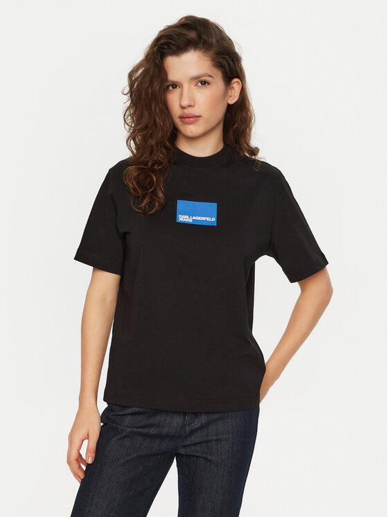 Damski T-Shirt Karl Lagerfeld Jeans, Rozmiar L, Czarny, A1W17006