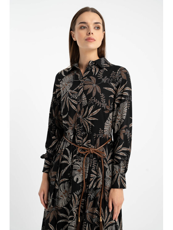 CLICK CLICK Každodenní šaty 60-6160 Černá Regular Fit