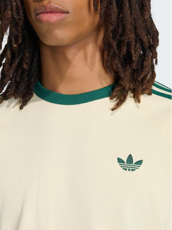 adidas adidas T-Shirt 3-Stripes Żółty Regular Fit