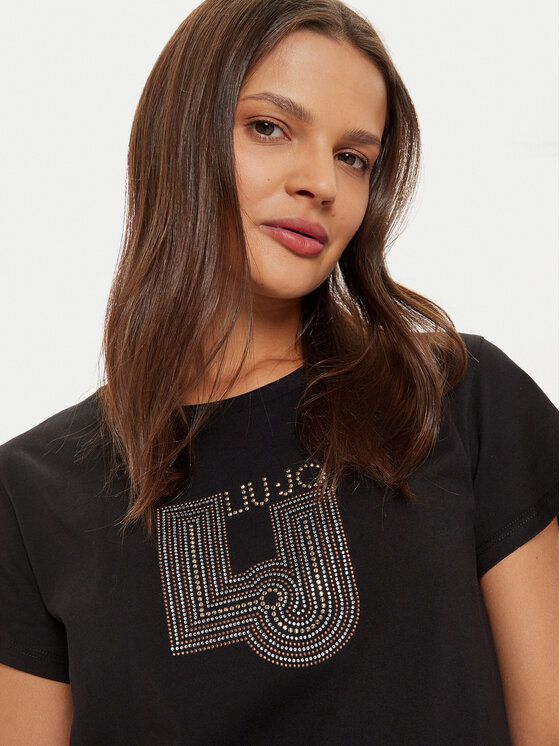 Liu Jo Liu Jo T-krekls TF4209 J6040 Melns Regular Fit