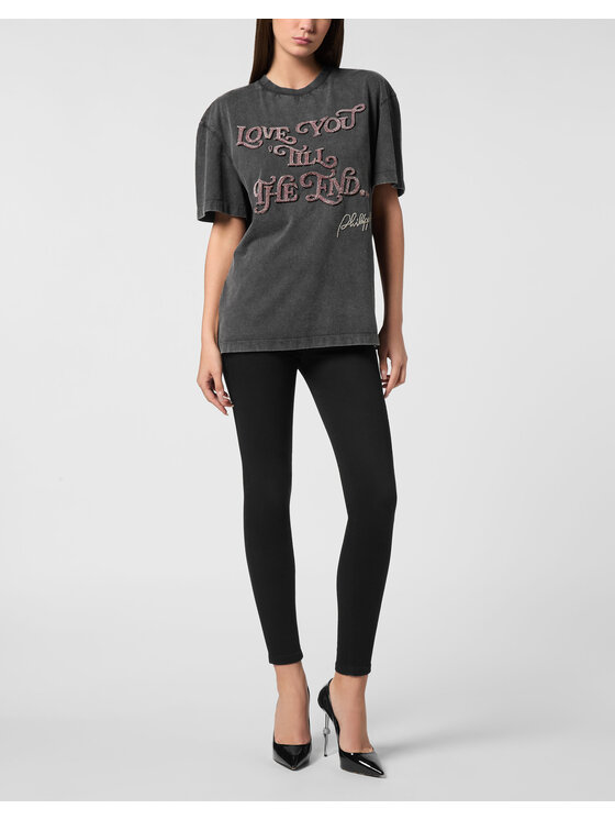 PHILIPP PLEIN PHILIPP PLEIN T-Shirt 26525 Czarny Over Fit