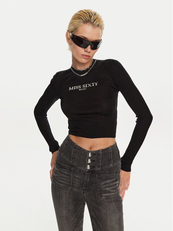 Miss Sixty Miss Sixty Pulover 6L4RJ4340000 Negru Slim Fit