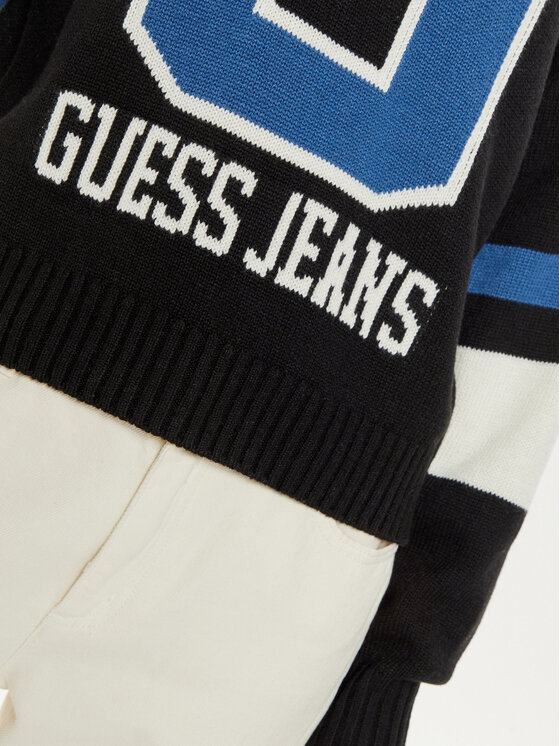 Guess Jeans Guess Jeans Πουλόβερ W4BR11 Z3HN2 Μαύρο Regular Fit