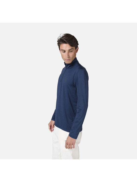 Rossignol Rossignol Longsleeve Slub 1/2 Zip Tee Granatowy Regular Fit