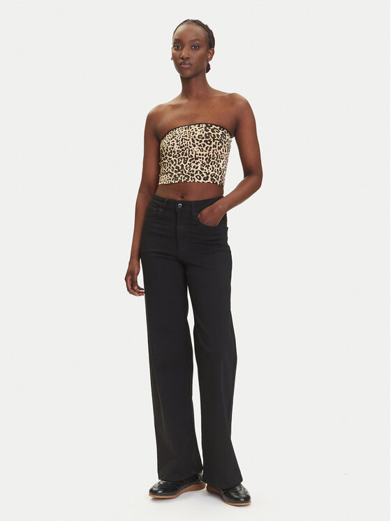 Noisy May Noisy May Top Avery 27034321 Brązowy Slim Fit