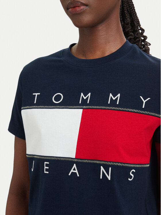 Tommy Jeans Tommy Jeans Tricou Flag DW0DW22818 Bleumarin Regular Fit