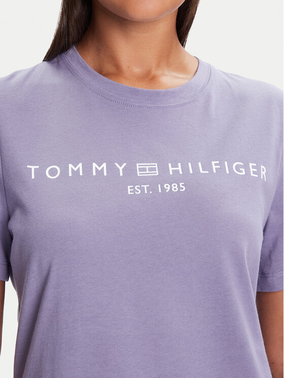 Tommy Hilfiger Tommy Hilfiger Marškinėliai WW0WW40276 Violetinė Regular Fit