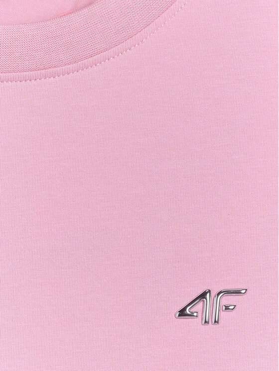 4F 4F T-Shirt BASIC+ Różowy jasny Regular Fit