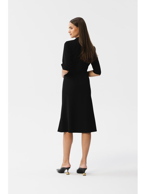 Stylove Stylove Koktejlové šaty S348 Černá Modern Fit