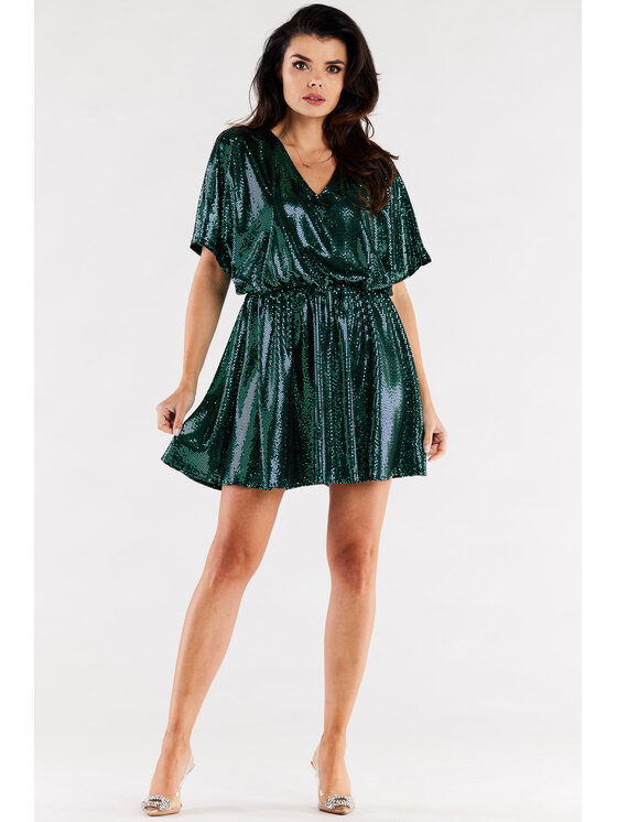 Awama Awama Abito da sera A561 Verde Basic Fit