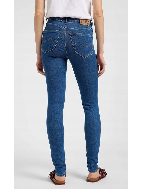 Lee Lee Jeansy Scarlett High Niebieski Skinny Fit