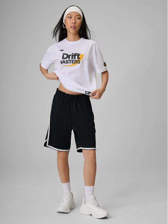 4F 4F T-Shirt MOTOSPORTS 2026 Biały Loose Fit