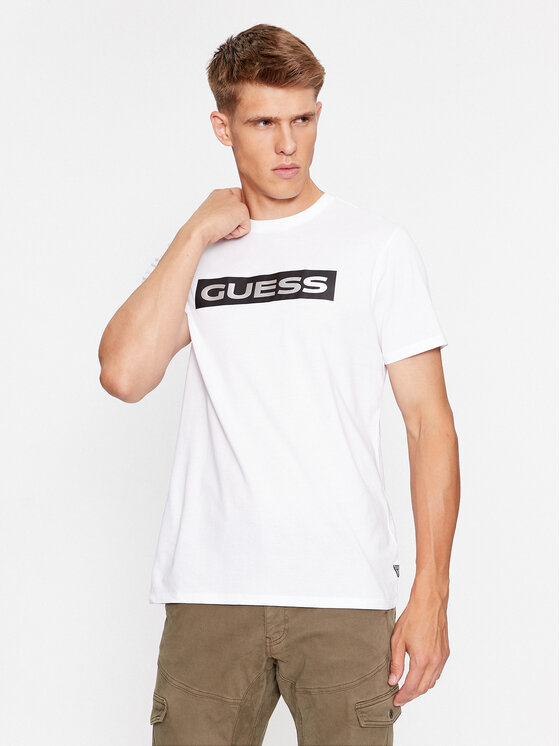 Guess Majica M3BI80 K9RM1 Bela Slim Fit