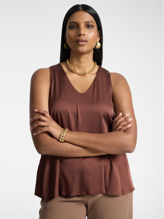 Elena Mirò Elena Mirò Top D001P000038N022 Brązowy Flared Fit