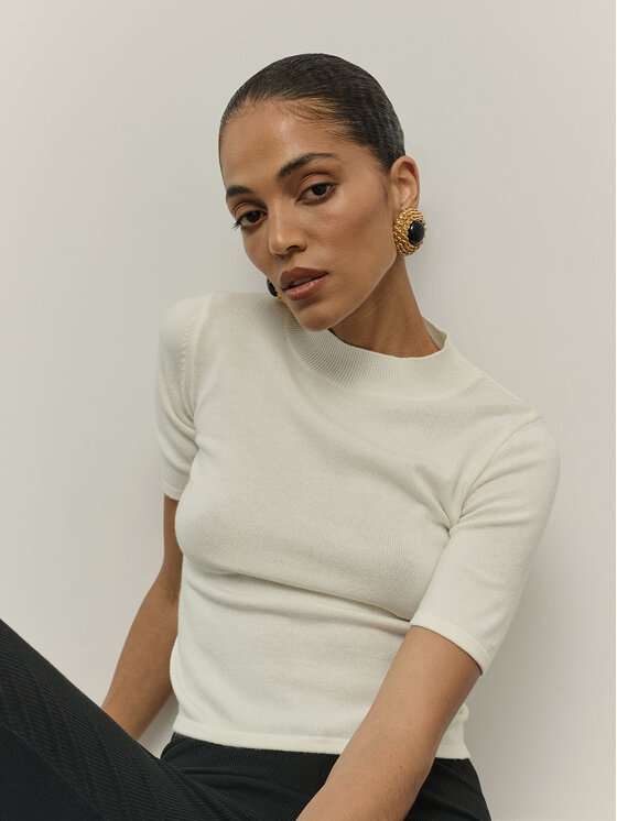 La Mania La Mania Top CAMILLA Bianco Classic Fit