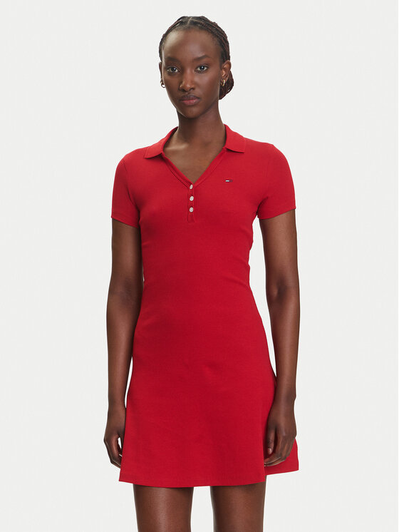 Tommy Jeans Vestito da giorno DW0DW21172 Rosso Regular Fit, taglia : M
