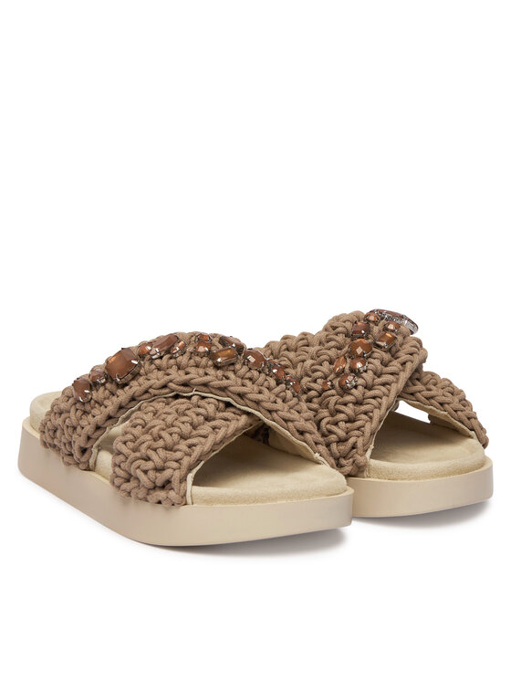 Inuikii Inuikii Şlapi Woven Stones 1004.003.0073 Bej deschis