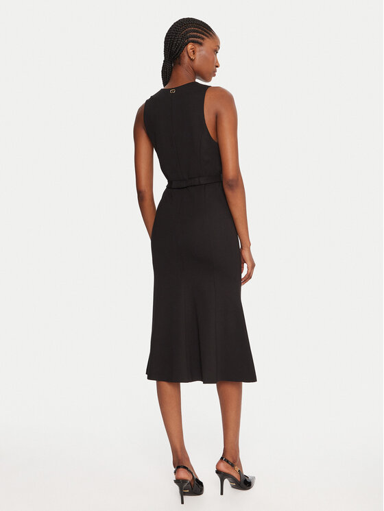 TWINSET TWINSET Φόρεμα κοκτέιλ 252TP2606 Μαύρο Slim Fit