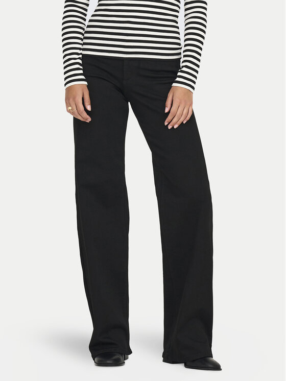ONLY Džínsy Madison 15301338 Čierna Wide Leg