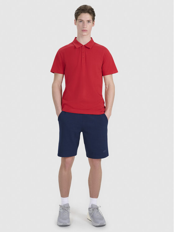 4F 4F Polo MIDSHOP TEXTILE Czerwony Regular Fit