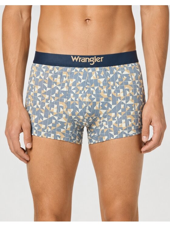 Wrangler Wrangler Bokserki Colins 3 Pack Cotton Elastane Trunks Niebieski