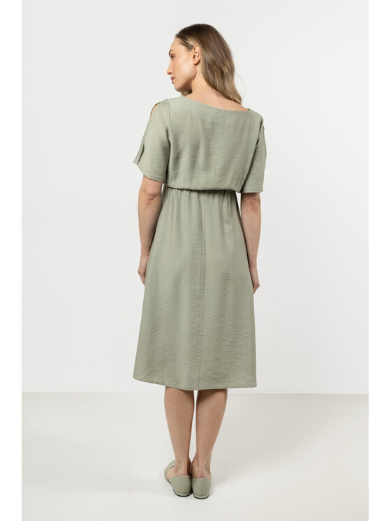 Awama Awama Sukienka letnia A716 Zielony Basic Fit