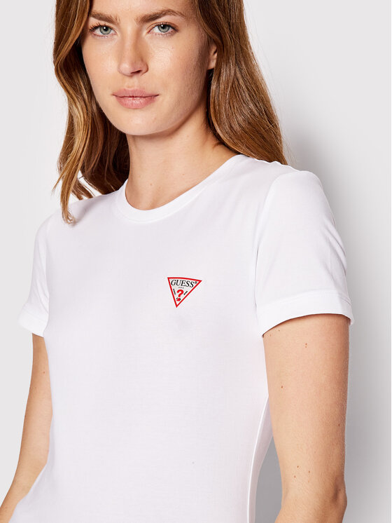 T-shirt Donna GUESS Modello W2YI45 J1311: Grigio, Scollo A V, Cotone Ecologico, Taglio Regolato - 2
