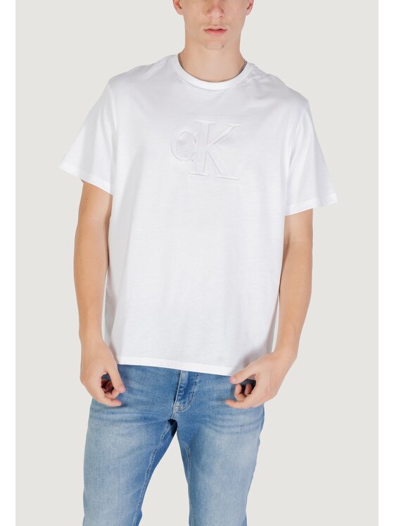 Calvin Klein Jeans Calvin Klein Jeans T-shirt SS 20s CK DEBOSS MON Bianco Casual Fit