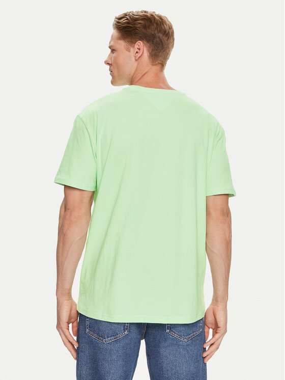 Tommy Jeans Tommy Jeans T-Shirt Linear Logo DM0DM17993 Zelená Regular Fit