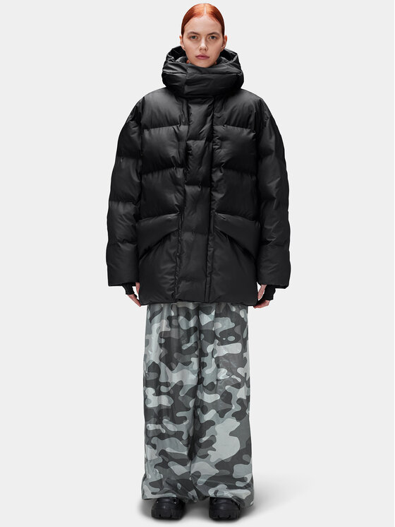 Rains Rains Зимно яке 15050 Черен Regular Fit