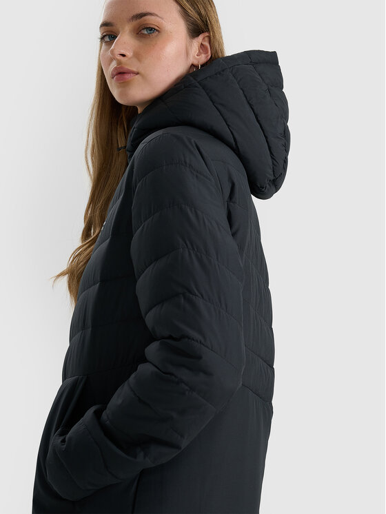 4F 4F Płaszcz zimowy MIDSHOP TEXTILE Czarny Regular Fit