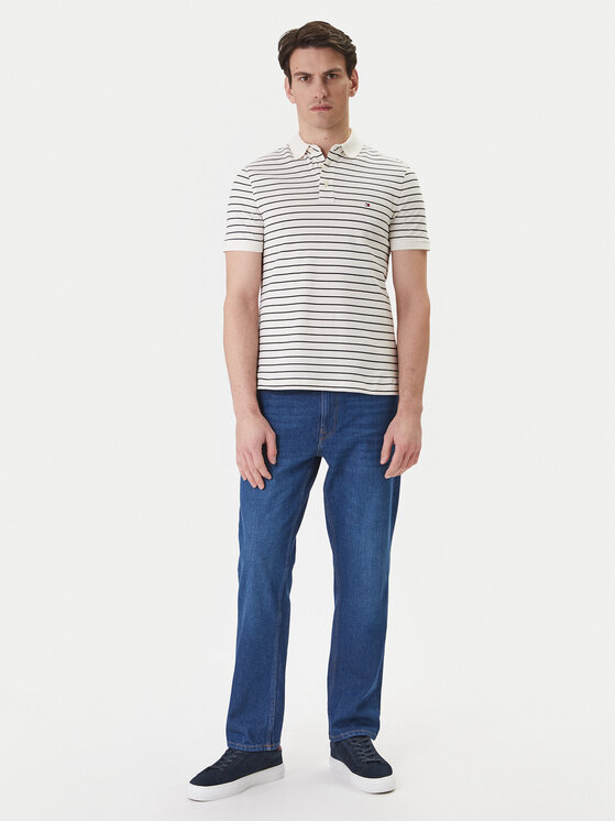 Tommy Hilfiger Tommy Hilfiger Polo 1985 MW0MW17771 Beżowy Slim Fit