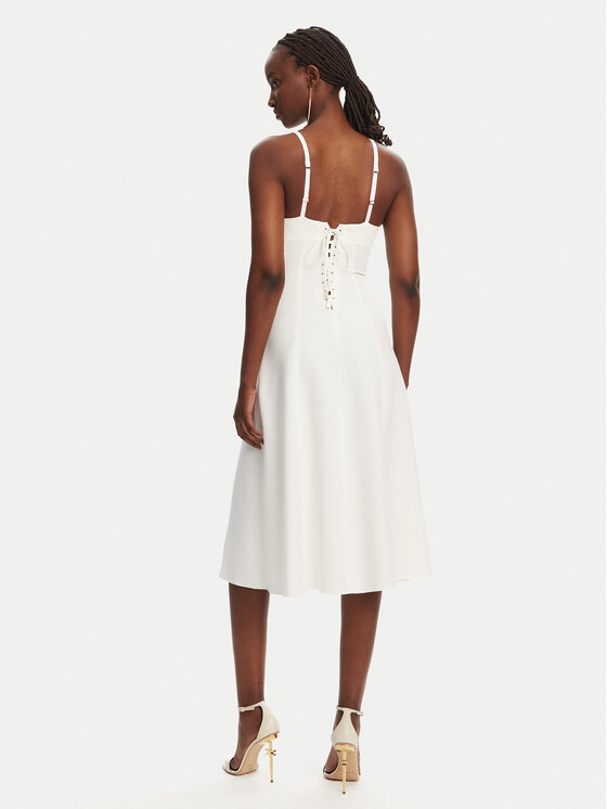 Elisabetta Franchi Elisabetta Franchi Kokteilinė suknelė AB74852E2 360 Balta Regular Fit