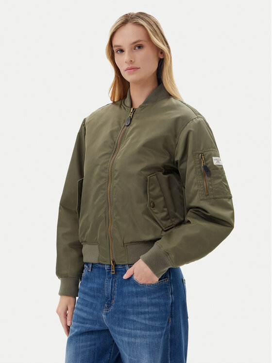 Guess Jeans Damska 'Kurtka bomber, rozmiar XS, Khaki, W5RL81 WHAA2