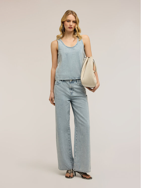 Motivi Motivi Jeansy P461Q004473N004 Turkusowy Regular Fit