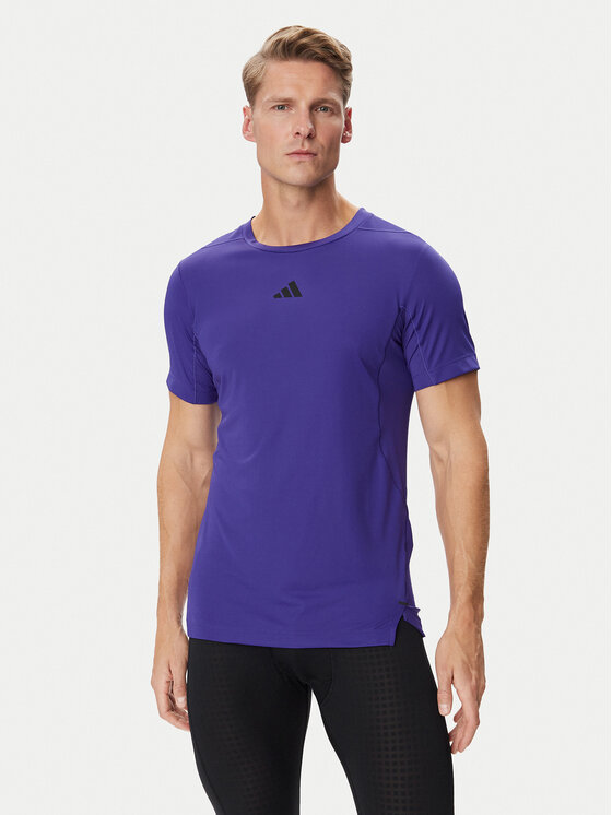 adidas adidas Koszulka techniczna D4T Primelift 3 Stripes KS1145 Fioletowy Regular Fit