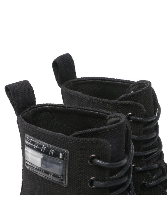 Tommy Jeans Tommy Jeans Μποτίνια Tjw Foxing Canvas EN0EN02216 Μαύρο