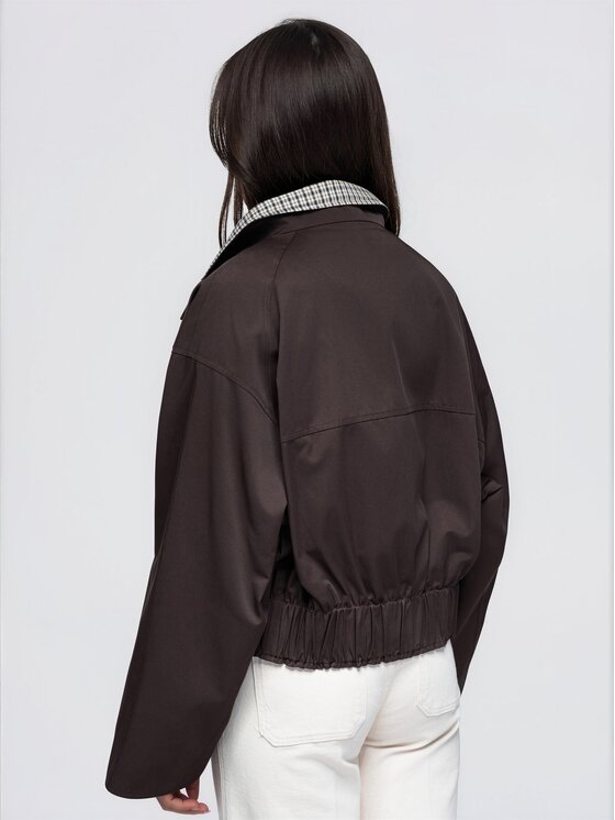 Ombre Ombre Bunda pro přechodné období OW-JT-E0017 Hnědá Oversize