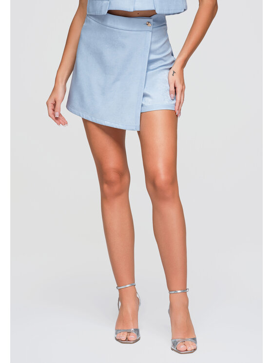 Ombre Ombre Spódnica mini OW-GL-E0017 Niebieski Slim Fit