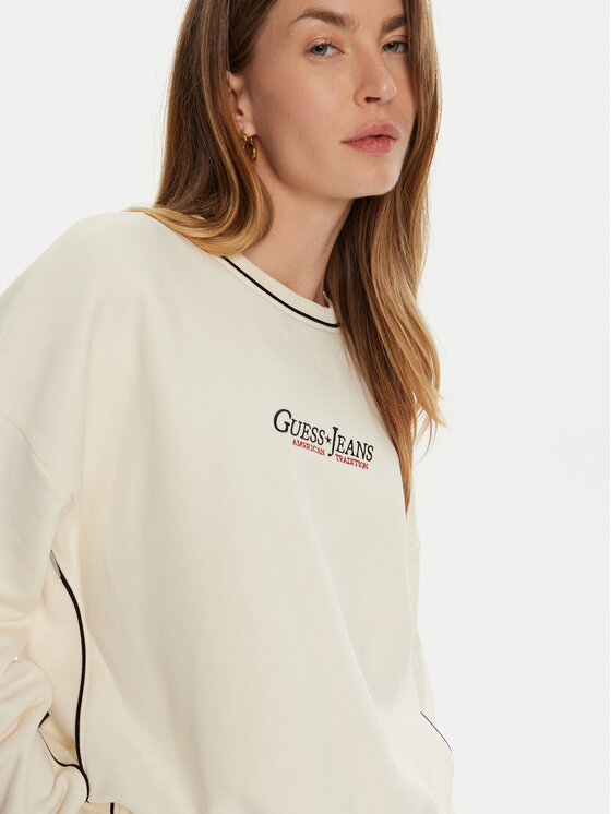 Guess Guess Felpa W4BQ18 KC811 Écru Regular Fit