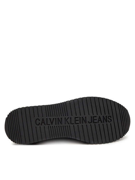 Calvin Klein Jeans Calvin Klein Jeans Laisvalaikio batai Runner Sock Laceup Ny-Lth Wn YW0YW00840 Juoda